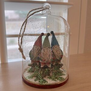 Pottery Barn Gnome Glasse Cloche Christmas Ornament